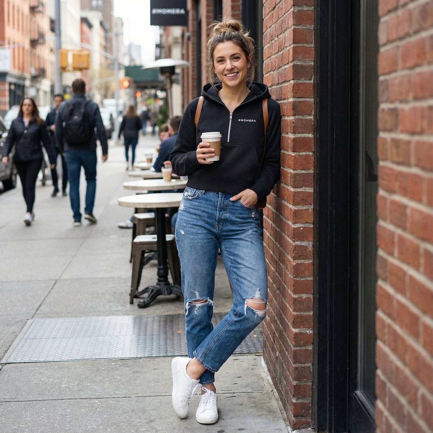 The #MomEra High-Performance Crop Hoodie